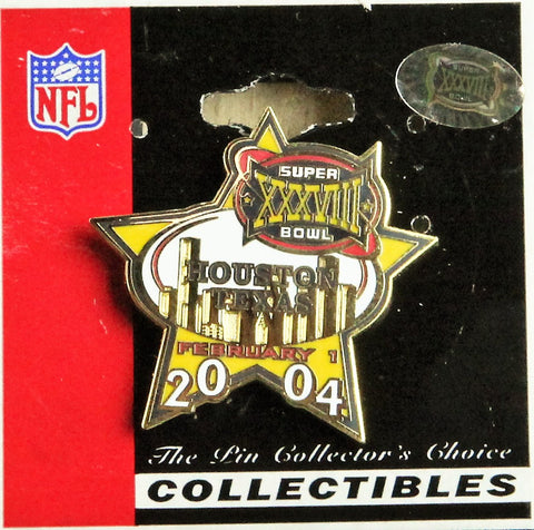 Vintage Super Bowl XXXVIII (38) Houston Texas Pin